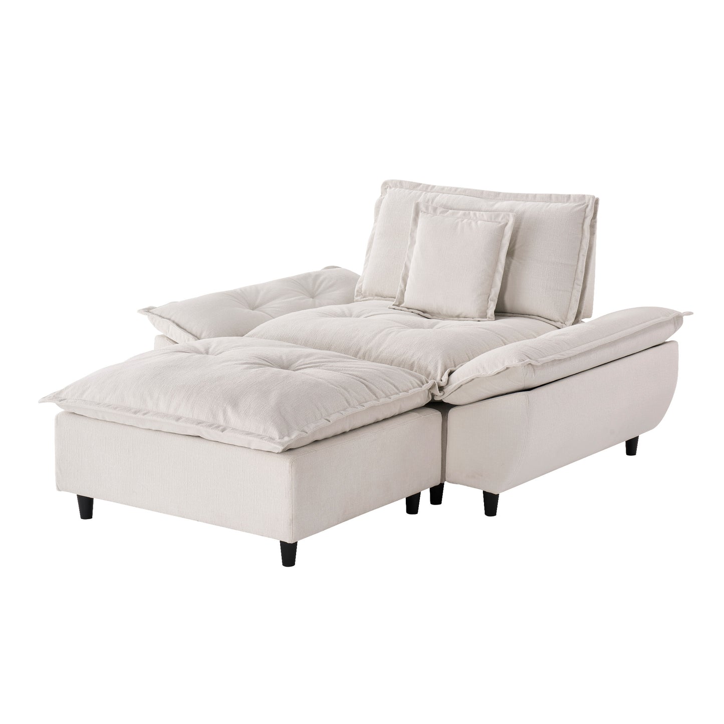 Voyage Modern Modular Chenille Cloud Ottoman