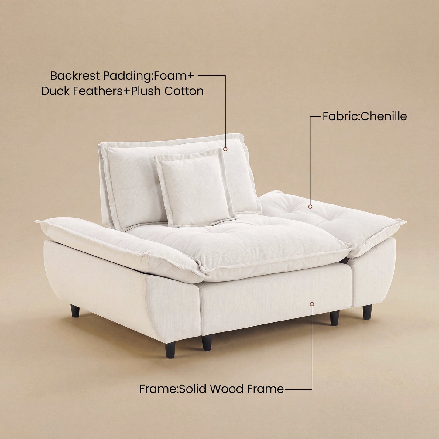 Voyage Modern Minimalist Modular Cloud Armchair