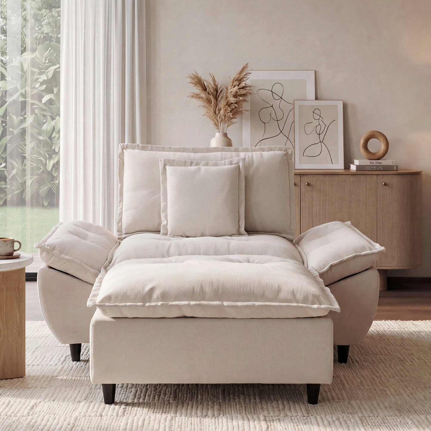 Voyage Modern Modular Chenille Cloud Ottoman