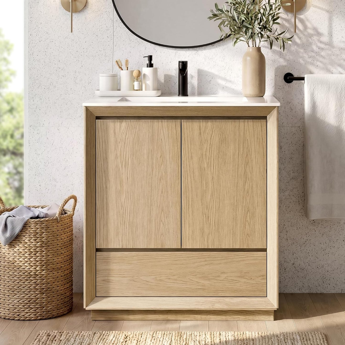 [Pre-Sale] 30" Bathroom Vanity with Sink, Wood Bathroom Cabinet with Drawer