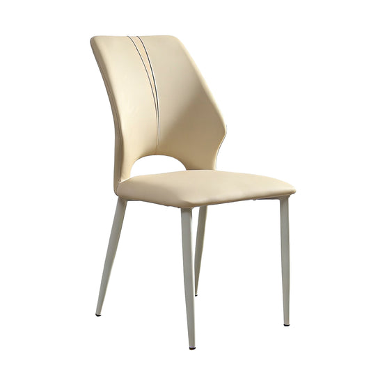 [Pre-Sale] Modern Light Luxury PU Leather Dining Chairs Set 2Pcs,Beige