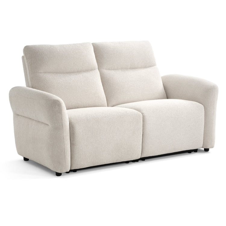 Linnea 69" Beige Textured Fabric Manual Reclining Loveseat Sofa