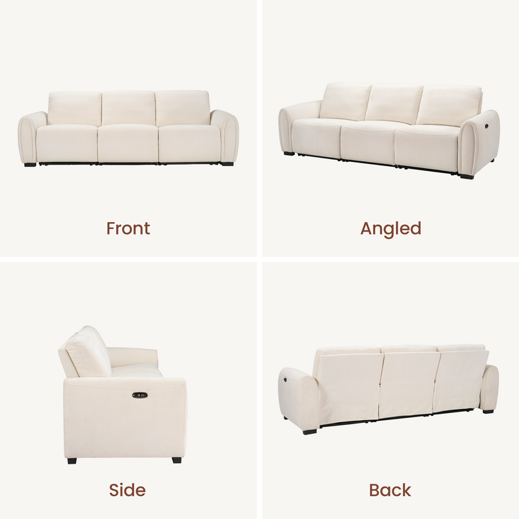 [Pre-Sale] 103" 3-Seater Sofa Zero-Gravity Reclining with USB-C & Child Lock – Covea, Beige