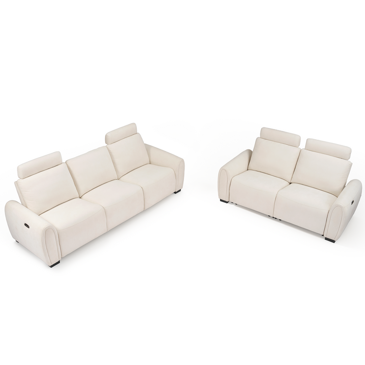 [Pre-Sale] 2-Piece Set  Zero-Gravity Reclining Sofa with Adjustable Headrest & USB-C – Covea, Beige