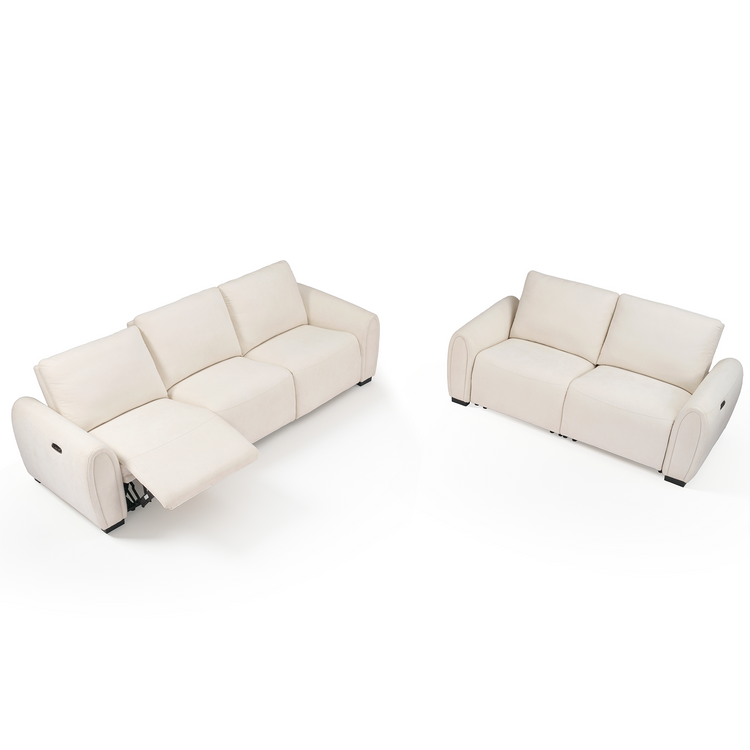 [Preventa] Sofá reclinable de gravedad cero de 2 piezas con USB-C y seguro para niños – Covea, beige