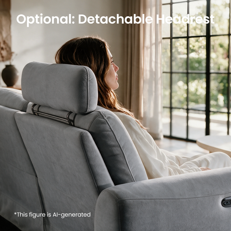 [Preventa] Juego de 2 piezas Sofá reclinable de gravedad cero con reposacabezas ajustable y USB-C – Covea, gris