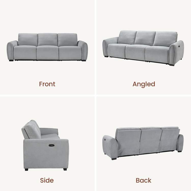 [Pre-Sale] 103" 3-Seater Sofa Zero-Gravity Reclining with USB-C & Child Lock – Covea, Gray