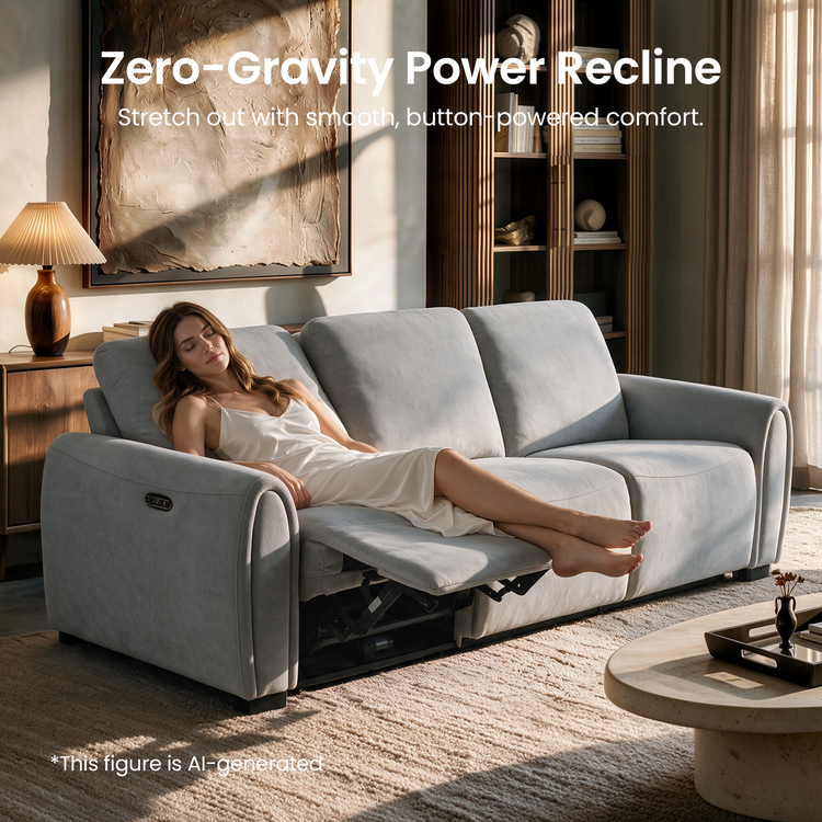 [Pre-Sale] 103" 3-Seater Sofa Zero-Gravity Reclining with USB-C & Child Lock – Covea, Gray