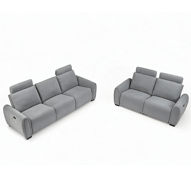 [Preventa] Juego de 2 piezas Sofá reclinable de gravedad cero con reposacabezas ajustable y USB-C – Covea, gris