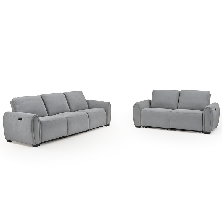 [Preventa] Juego de 2 piezas de sofá reclinable gravedad cero con USB-C y seguro para niños – Covea, Gris