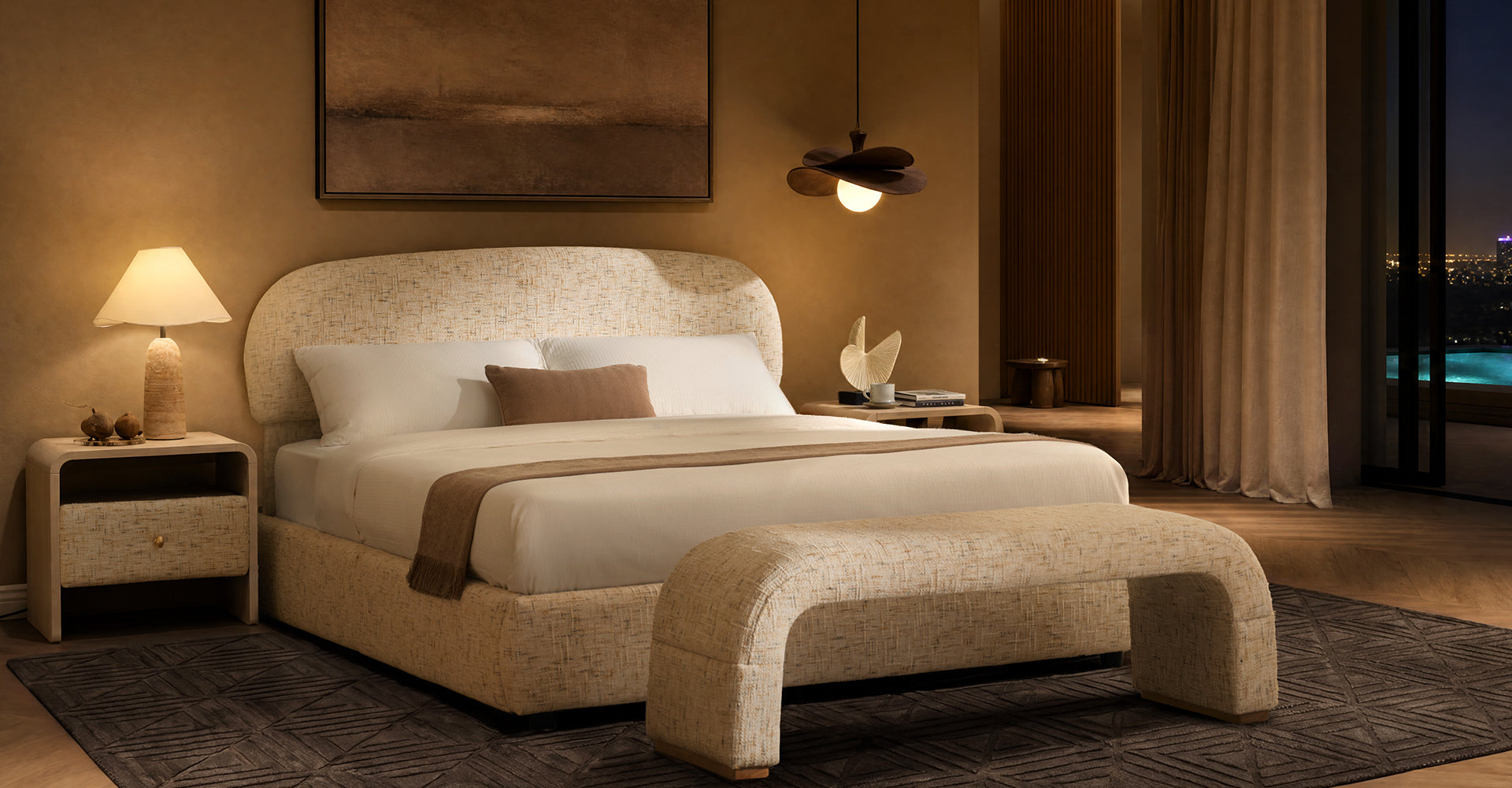 Curved Upholstered Headboard