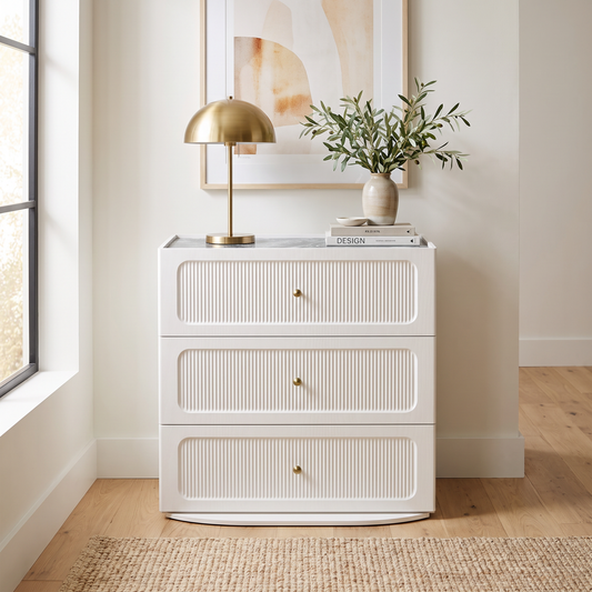 3-Drawer Dresser, 31.5" Modular Fluted with Soft-Close Glides, FlexMod Collection