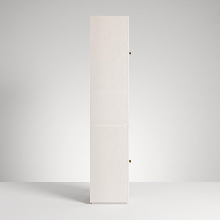 Tall Storage Cabinet, 78.1" Modular with Fluted Doors & Open Nook, FlexMod Collection