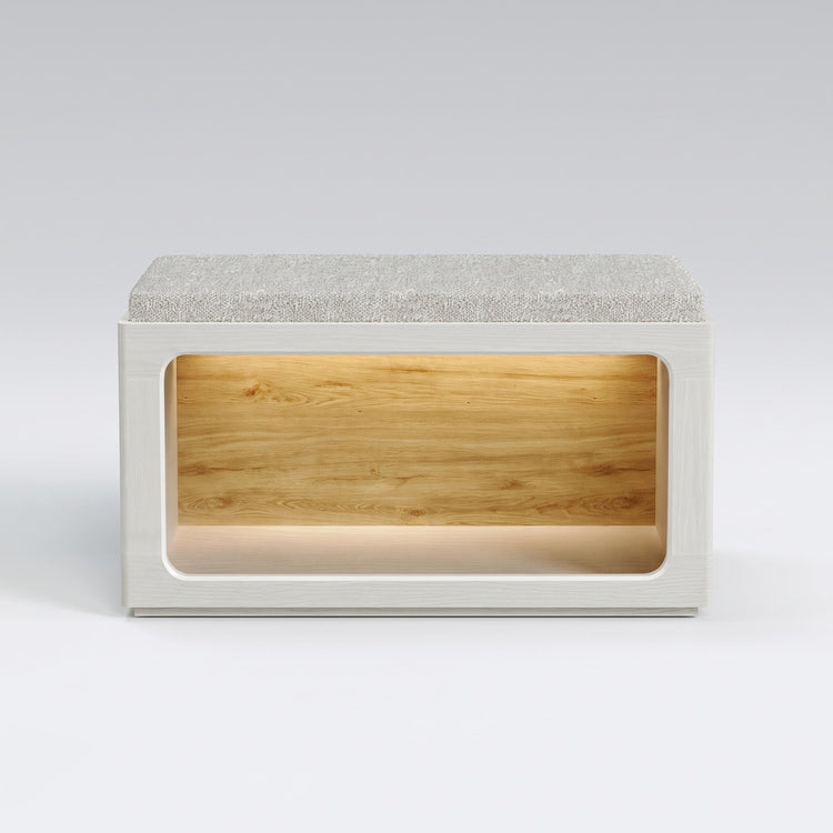Entryway Shoe Bench, 31.5" Modular with 3-Color LED Light & Cushioned Seat, FlexMod Collection