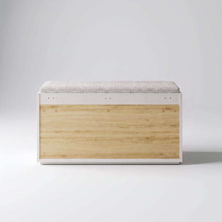 Entryway Shoe Bench, 31.5" Modular with 3-Color LED Light & Cushioned Seat, FlexMod Collection