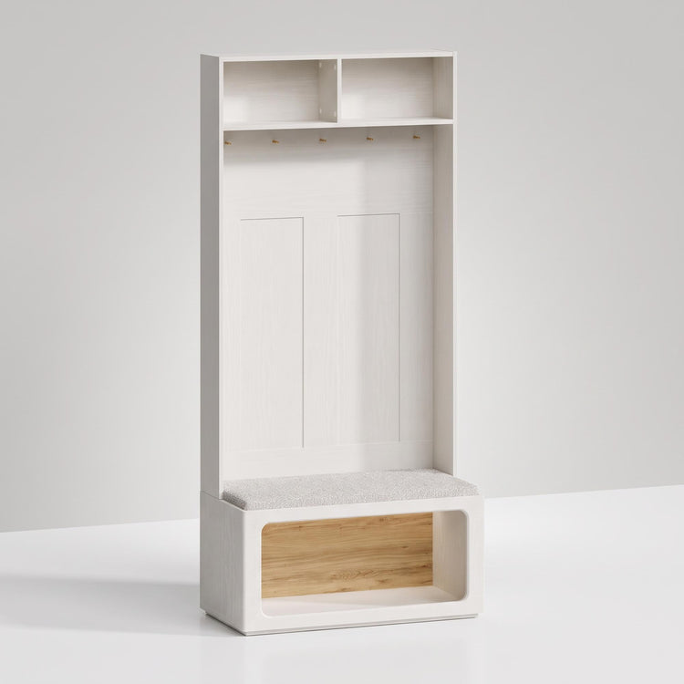 Hall Tree, 68.9" Modular with Coat Hooks & LED Storage Bench, FlexMod Collection