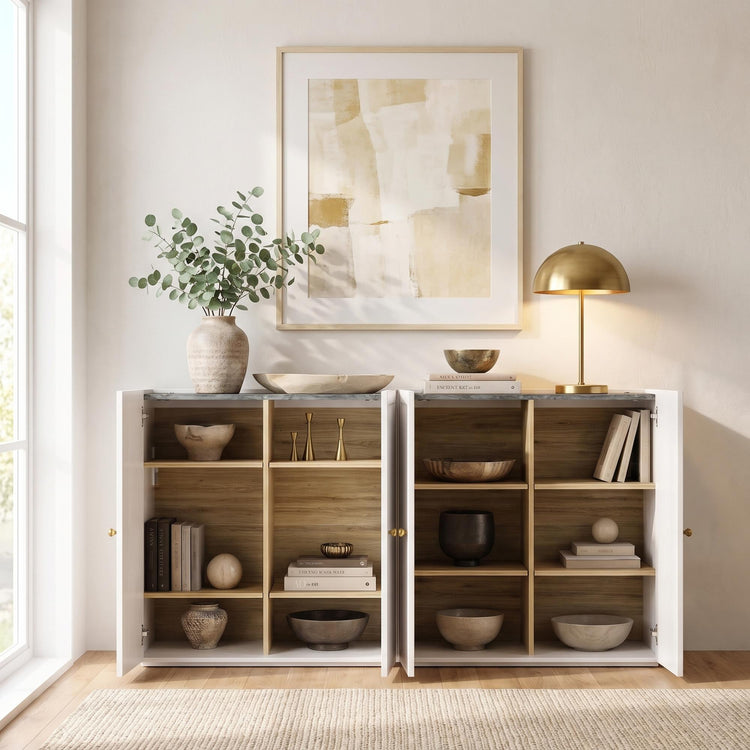 Storage Cabinet, 31.5" Modular Fluted with Soft-Close Doors, Flexmod Collection