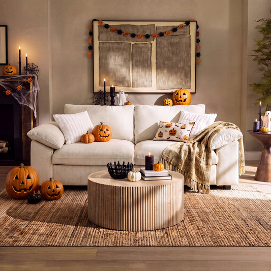 Dreamboat Modular Chenille Loveseat Sofa with Wide Arms,Beige