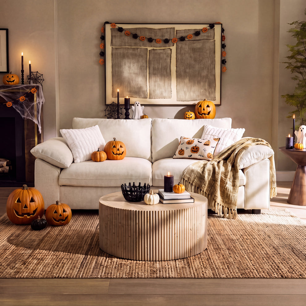 Dreamboat Modular Chenille Loveseat Sofa with Wide Arms,Beige