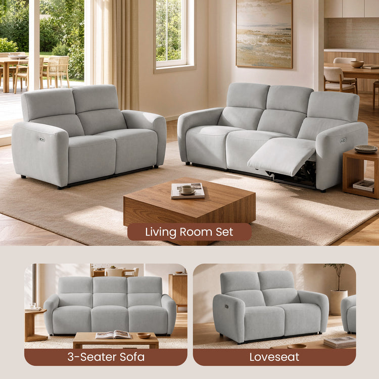 Cirrus 59" Gray Zero Gravity Power Reclining Loveseat Sofa with USB & Type-C