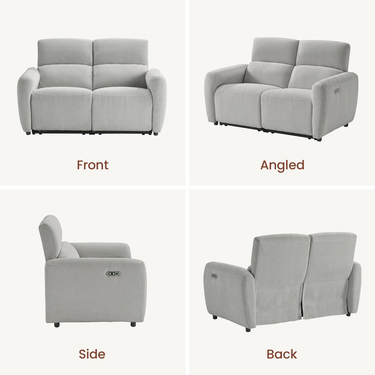 Cirrus 59" Gray Zero Gravity Power Reclining Loveseat Sofa with USB & Type-C