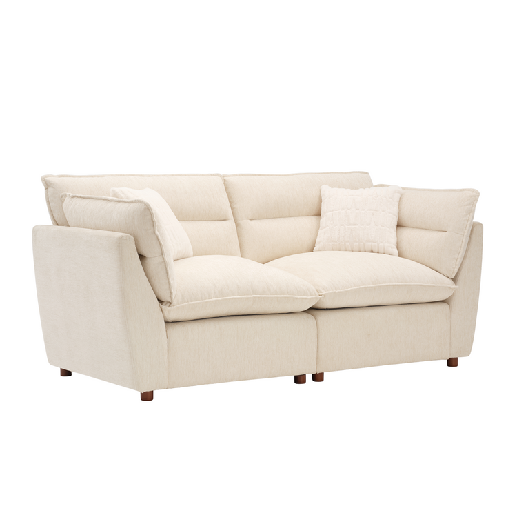 [Pre-sale] Loveseat Sofa, Loven Modular Cloud Design with Solid Wood Legs，Pure Plume