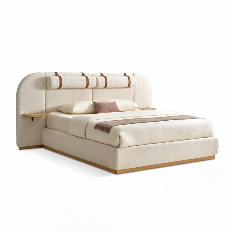 King Extended Wide Screen Bed Frame with Floating Nightstands - Orena