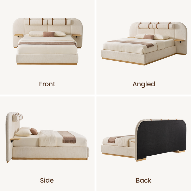 King Extended Wide Screen Bed Frame with Floating Nightstands - Orena