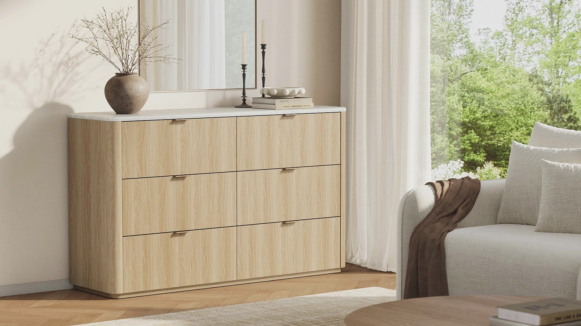 Travertine_54_6-Drawer_Chest_of_Drawers_Light_Wood_03 Video